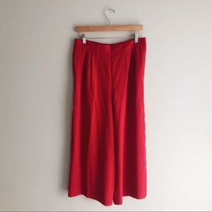 NWOT J.Crew / Red Wide-Leg Crop Pant in 365 Crepe
